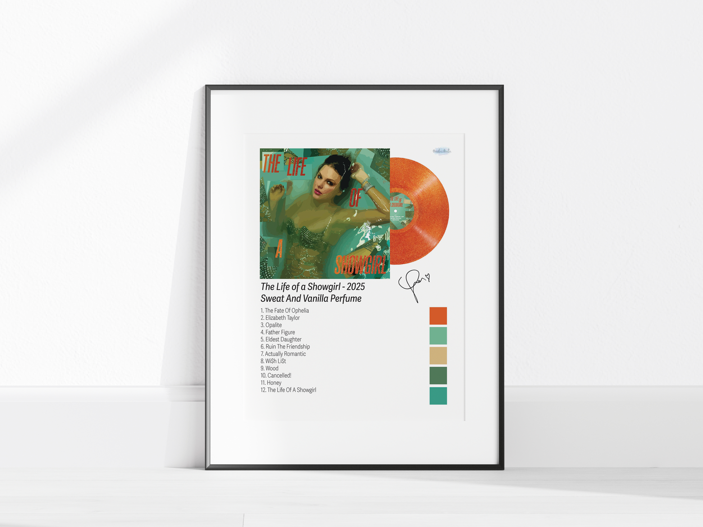 The Life of a Showgirl – Sweat and Vanilla Perfume Illustrated Color Poster (Digital Download)