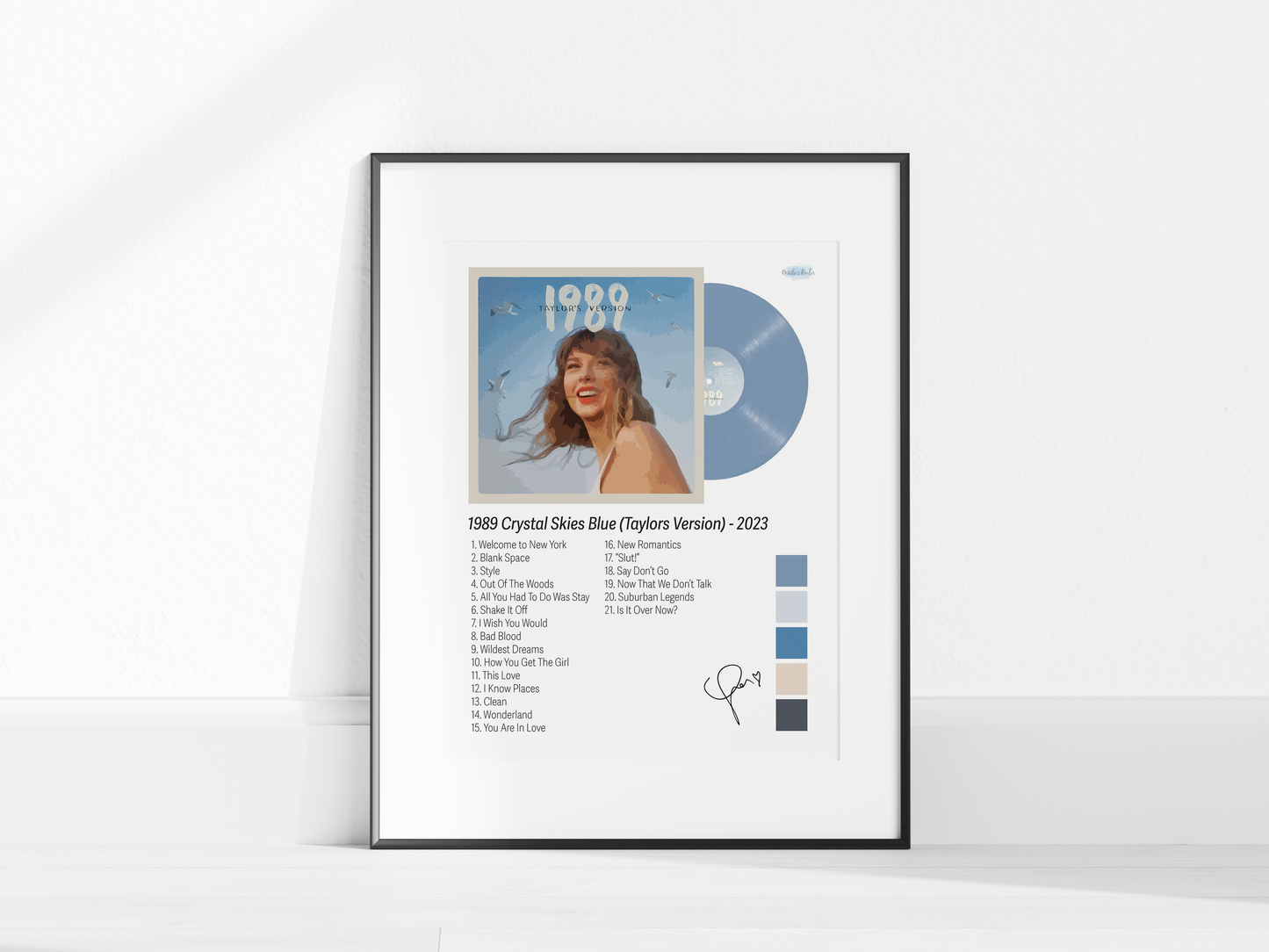 1989 (Taylor’s Version) – Crystal Skies Blue Illustrated Color Poster (Digital Download)