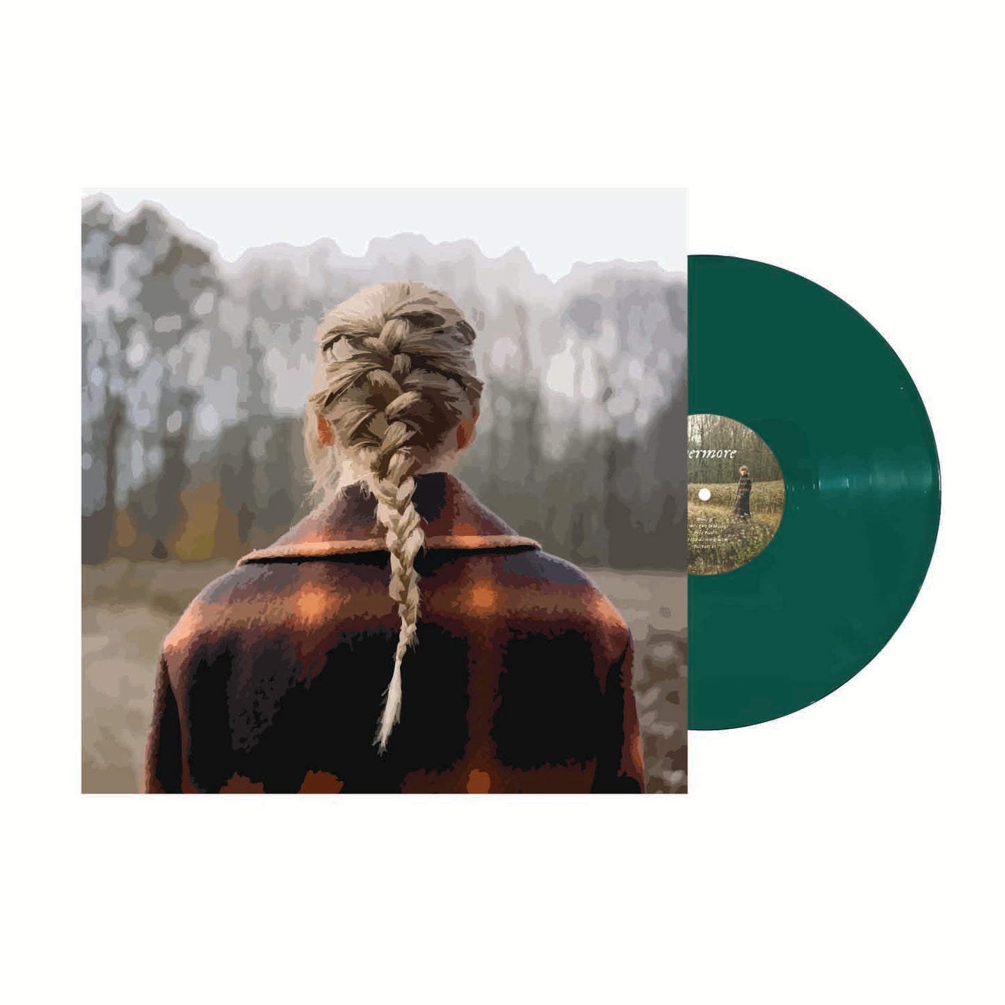 Evermore Green Vinyl With Cover – Mini Illustrated Sticker