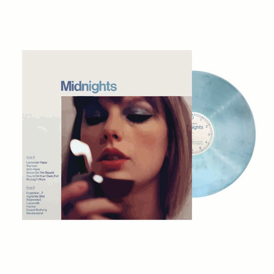 Midnights “Moonstone Blue” Vinyl With Cover – Mini Illustrated Sticker