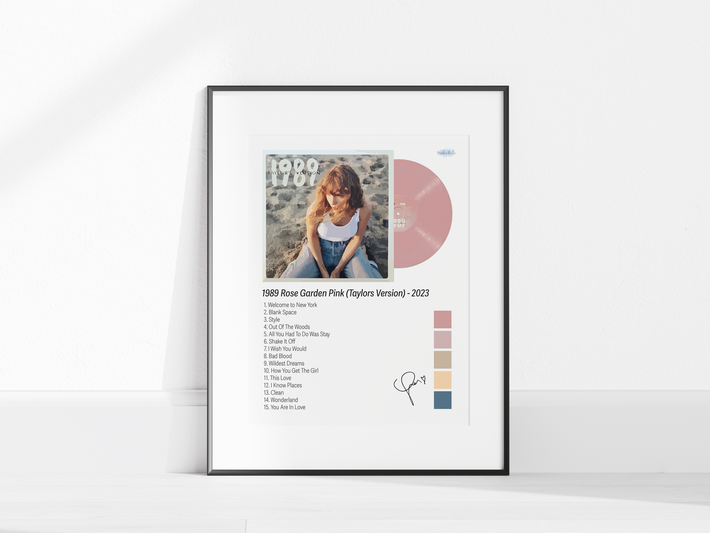 1989 (Taylor’s Version) – Rose Garden Pink Illustrated Color Poster (Digital Download)