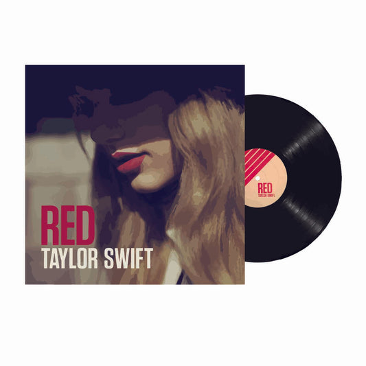 Red Standard Black Vinyl With Cover – Mini Illustrated Sticker