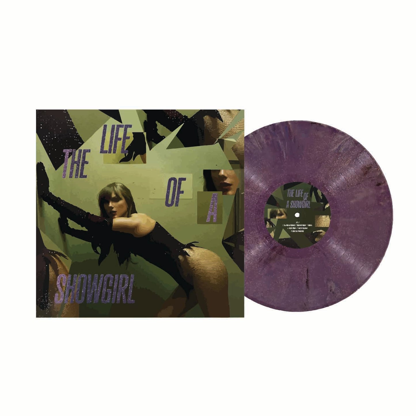 The Life of a Showgirl “Violet Shimmer” Vinyl With Cover – Mini Illustrated Sticker