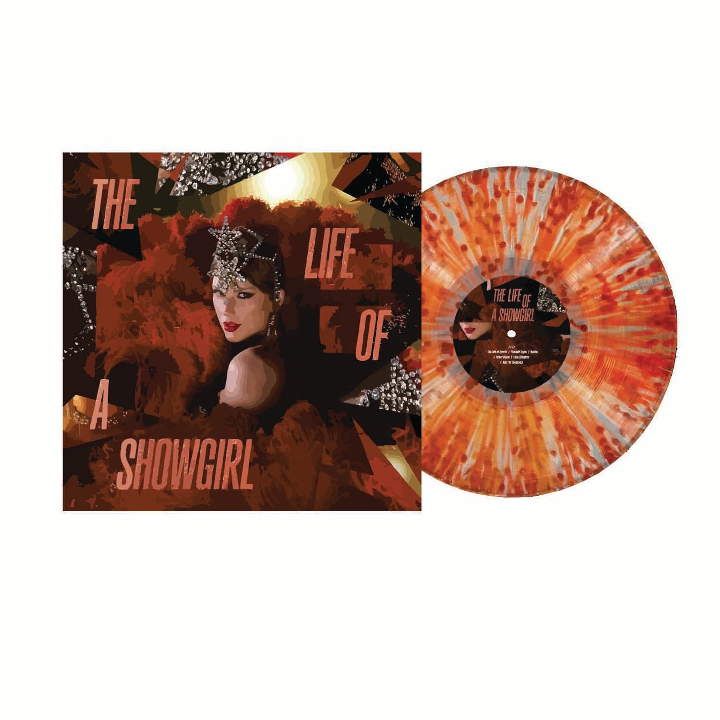 The Life of a Showgirl “The Tiny Bubbles in Champagne " Red Lipstick & Lace Vinyl With Cover – Mini Illustrated Sticker