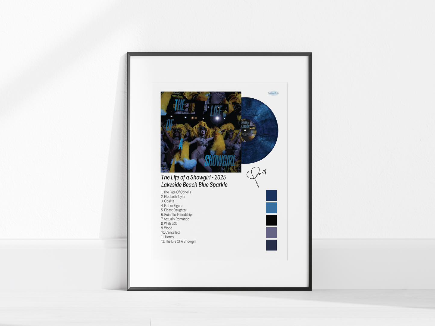 The Life of a Showgirl – Lakeside Beach Blue Sparkle Illustrated Color Poster (Digital Download)