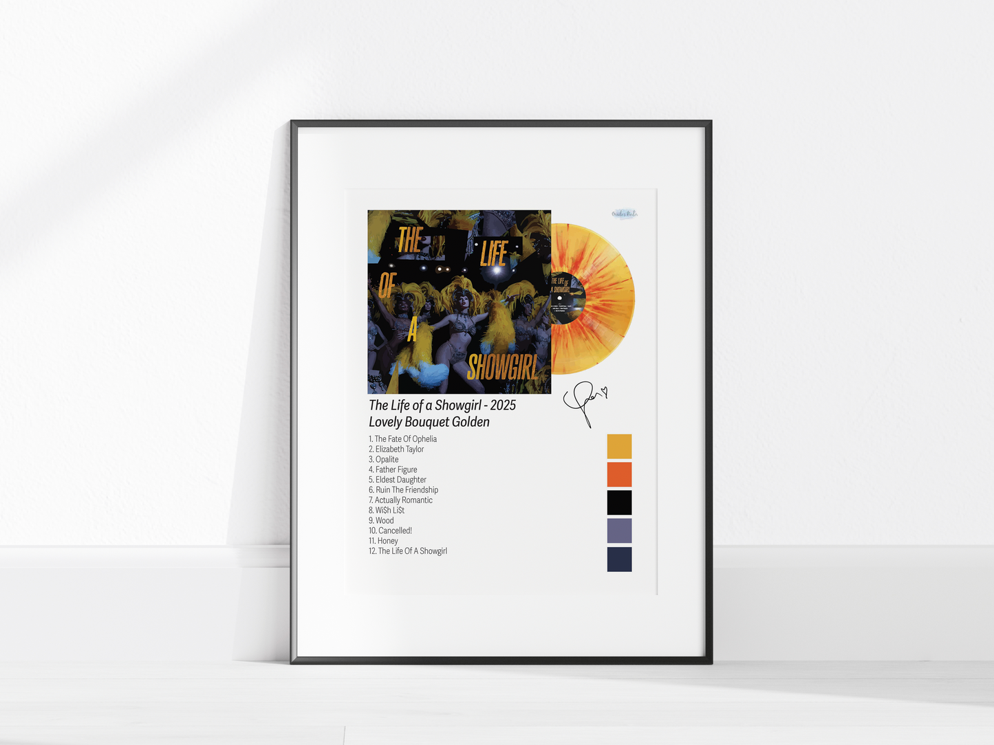 The Life of a Showgirl – Lovely Bouquet Golden Illustrated Color Poster (Digital Download)