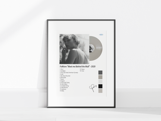 Folklore – Meet Me Behind the Mall Edition Illustrated Color Poster (Digital Download)