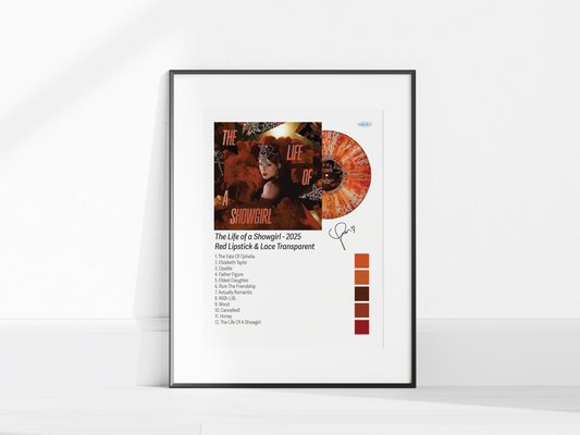 he Life of a Showgirl – Red Lipstick & Lace Transparent Illustrated Color Poster (Digital Download)