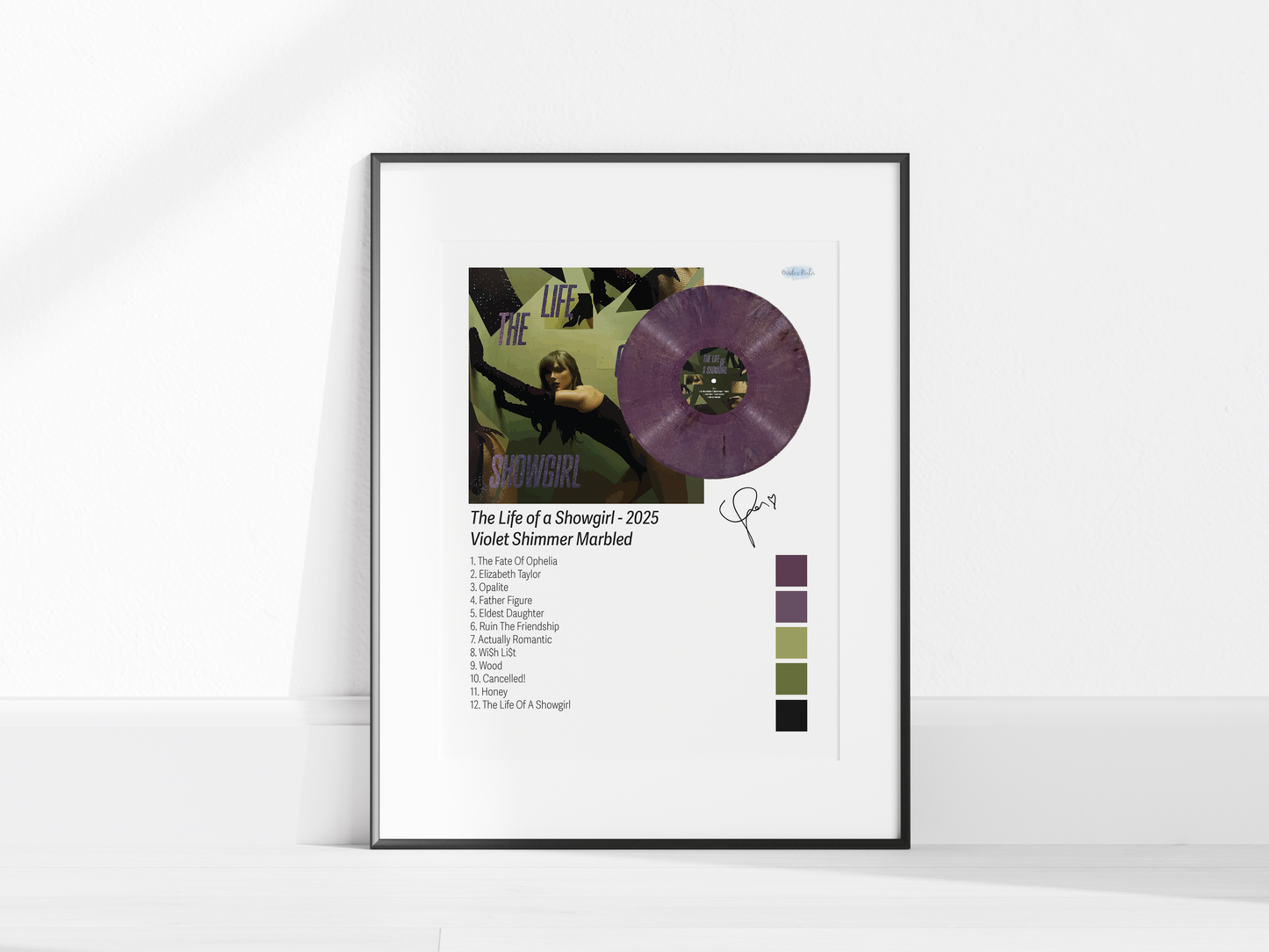 The Life of a Showgirl – Violet Shimmer Marbled Illustrated Color Poster (Digital Download)