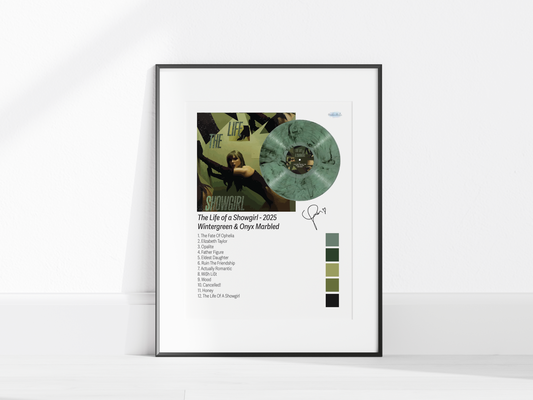 The Life of a Showgirl – Wintergreen & Onyx Marbled Illustrated Color Poster (Digital Download)